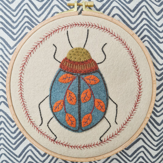 Beetle Felt Appliqué Hoop Kit