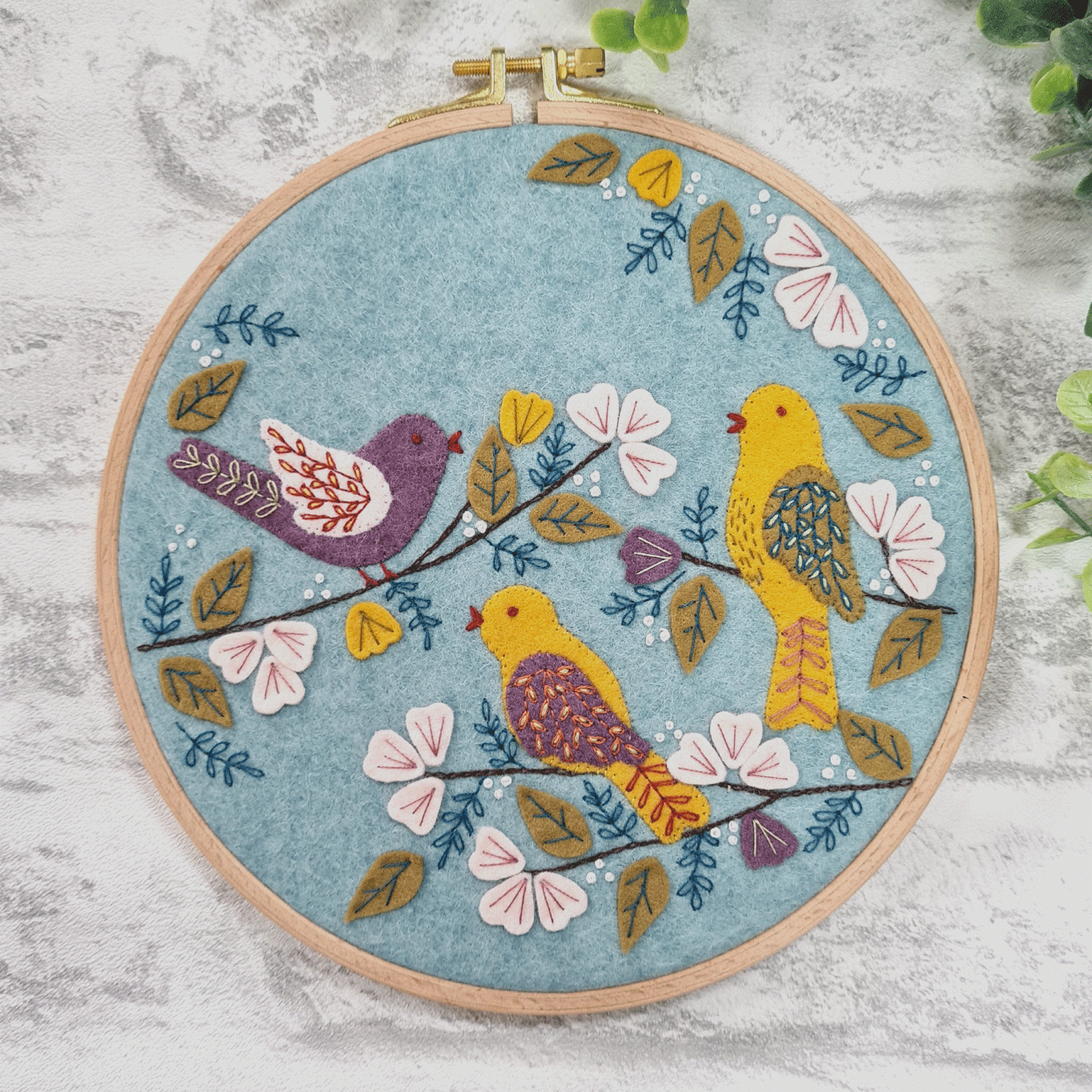 Dawn Chorus Felt Appliqué Hoop Kit