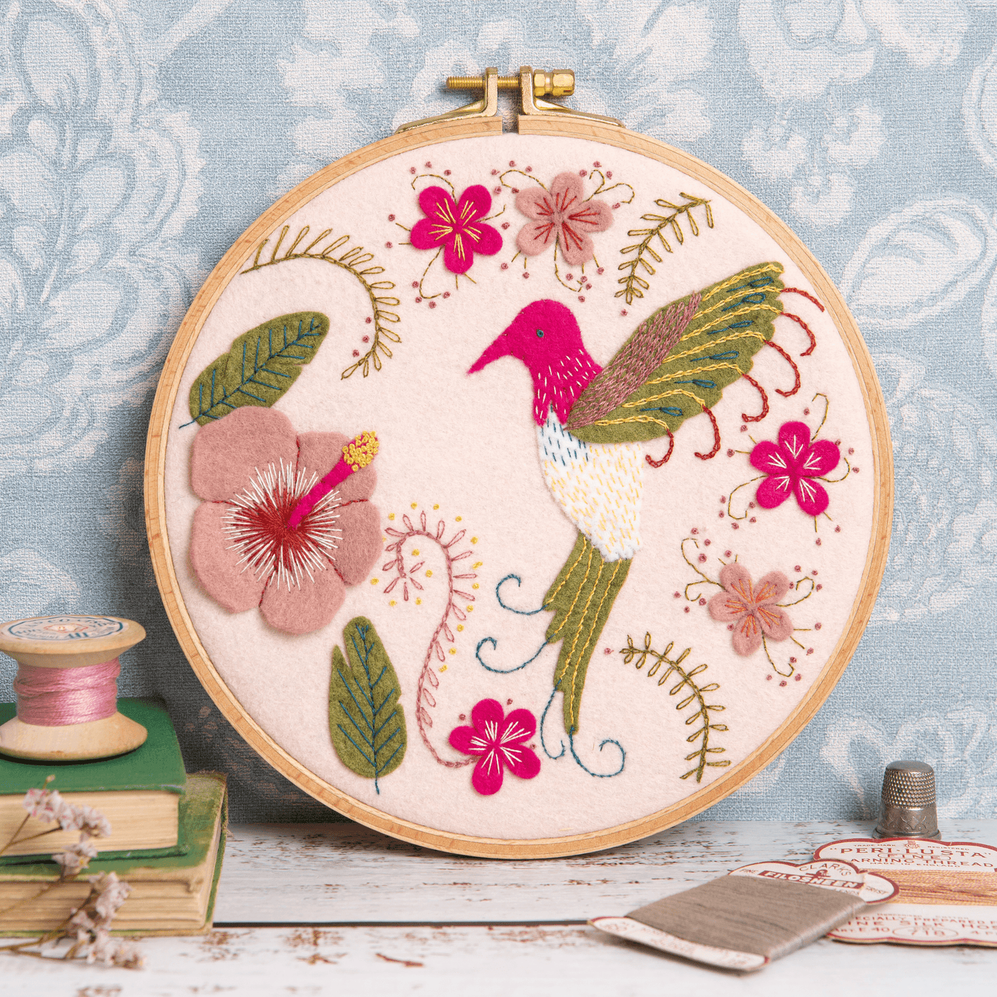 Hummingbird Felt Appliqué Hoop Kit